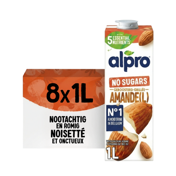 ALPRO Amandel Geroosterd  Zonder Suiker 8x1L