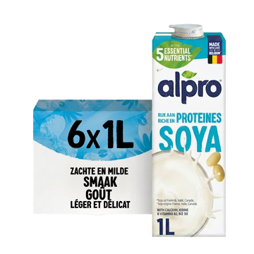 ALPRO Soja original – Boisson végétale au soja  – 6 × 1 L