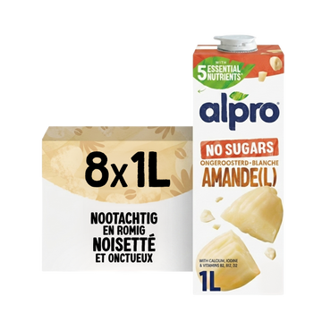 ALPRO Amandel ongeroosterd  Zonder Suiker 8x1L