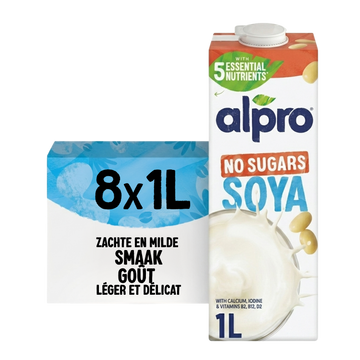 Alpro Soy No Sugar 8 x 1L